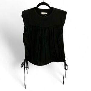 Chic Black Sleeveless Blouse with Side Ties